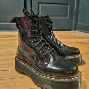 Dr. Martens Shiny Black Platform Boots